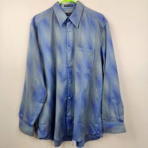 Vintage Jhane Barnes Long Sleev Full Button Down Ombre Printed Shirt Large